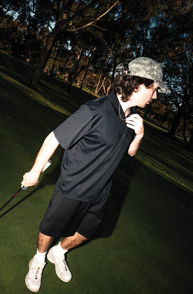 MIDIRON After Dark Jacquard golf polo in black-on-black